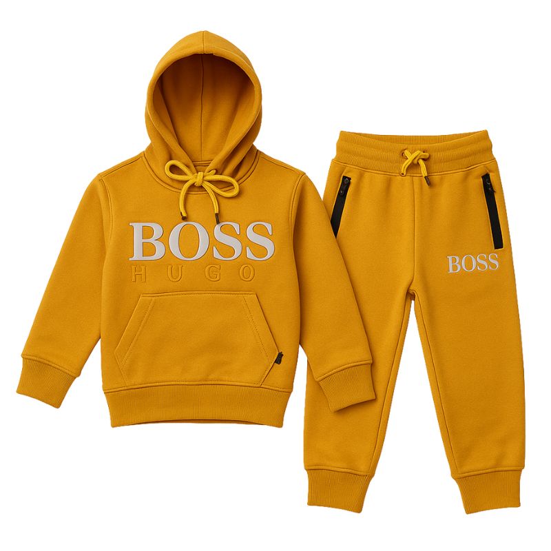 Hugo Boss Hoodie & Trousers Set Tracksuit for Baby Boys - Mustard | 1-4 Years 1 Mustard Hugo Boss Hoodie & Trousers Tracksuit
