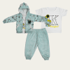 K Perfect Outfit – Hoodie, T-Shirt & Trouser for Baby Girls | Light Blue & Light Yellow | 1-4 Years 2 Hoodie, T-Shirt & Trousers