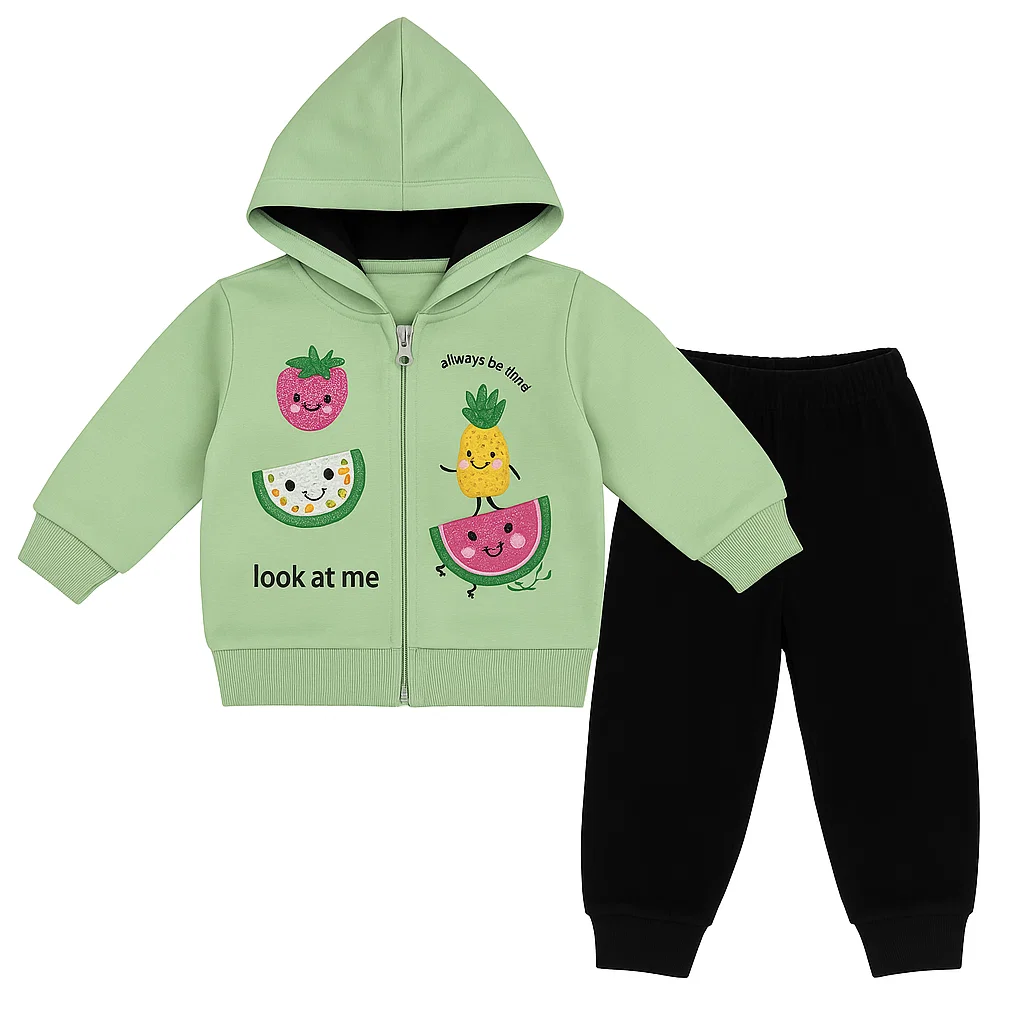 Look At Me– Hoodie & Trouser for Baby Boy | Green | 3-6 Months 1 Look at Me Green Hoodie & Trouser Set