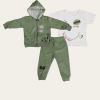Wow Outfit – Hoodie, T-Shirt & Trouser for Baby Girls | Green, Pink, Yellow | 1-4 Years 2 Hoodie, T-Shirt & Trouser green