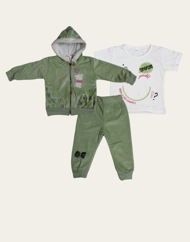 Hoodie, T-Shirt & Trouser green