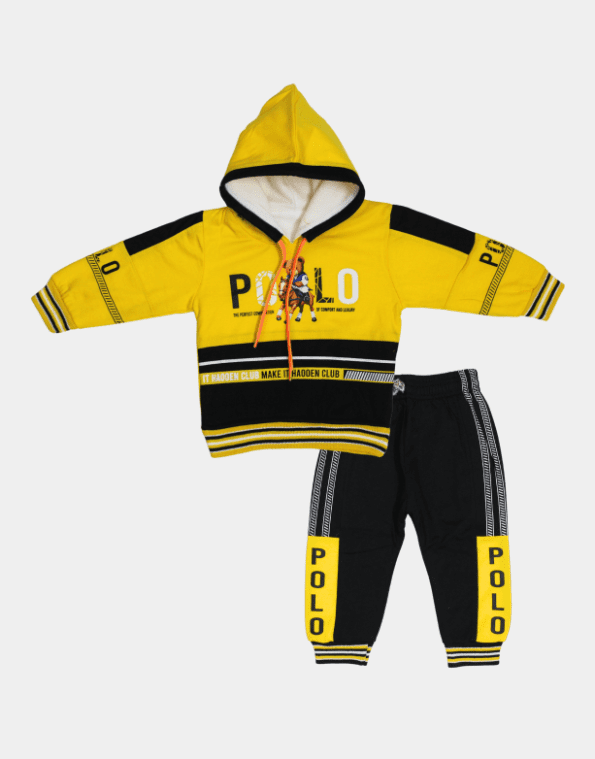 Polo – Hoodie & Trouser for Baby Boy| Red, Yellow & Blue| 3-6 Months 1 Hoodie & Trouser set