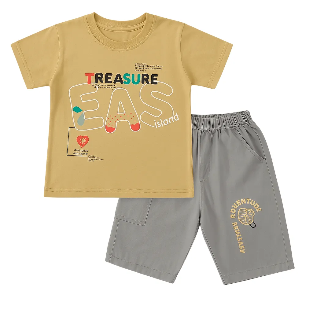 Summer Essentials for Toddlers – Boys' Soft Cotton Tee and Shorts Outfit (1–4 Years) 1 ERS T-shirt and Shorts for baby Boys