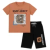 Boys' Graphic T-Shirt and Shorts Set – Rust Orange and Black 2-Piece Casual Outfit for Summer 2 Untitled 13 1 Baby Brisk