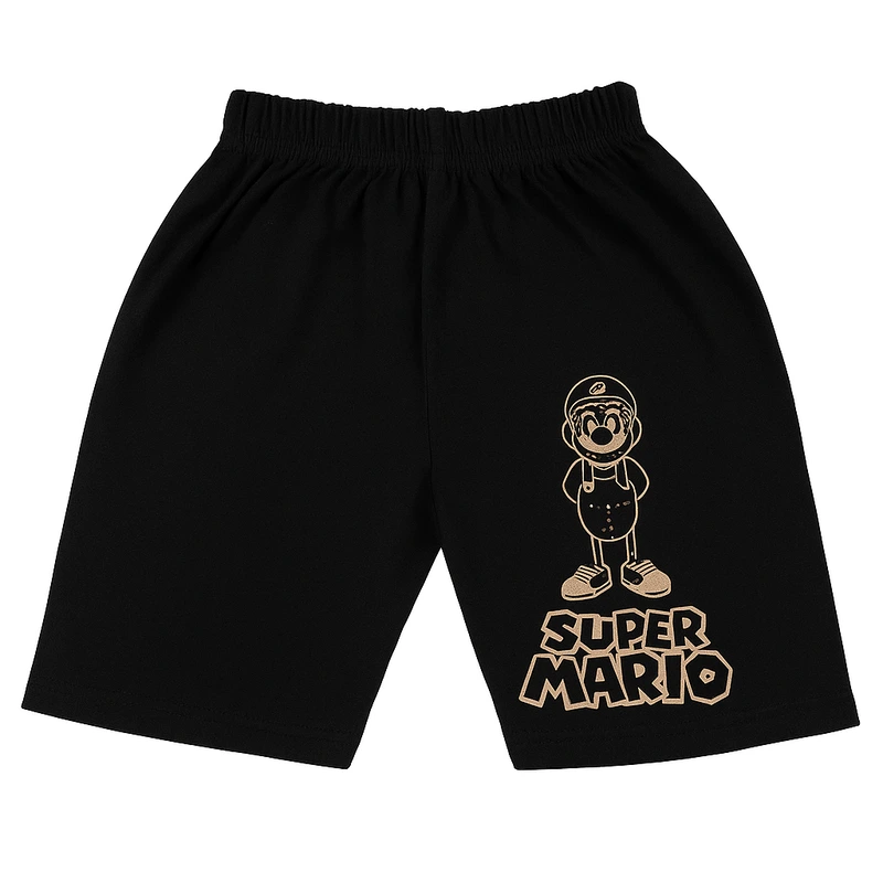 Peachy Orange Super Mario Sleeveless T-Shirt and Shorts