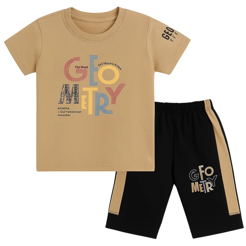 GFO Kids T-Shirt & Shorts Set – Light brown | Ages 1–4 Years 1 Light brown T-Shirt and Shorts