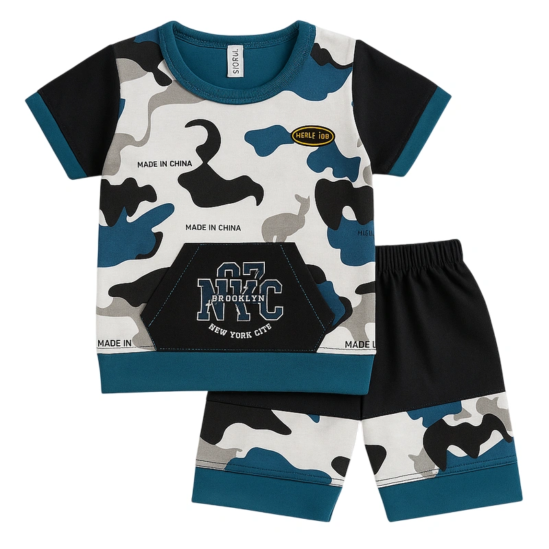Newyork City Kids T-Shirt & Shorts Set – White & Blue | Ages 1–4 Years 1 Newyork City T-Shirt and Shorts Blue and Black