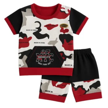 Newyork City T-Shirt and Shorts Red and Black