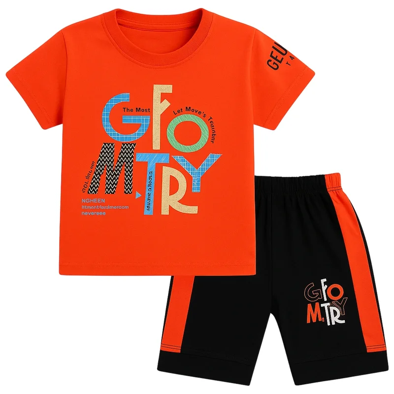 GFO Kids T-Shirt & Shorts Set – Orange | Ages 1–4 Years 1 Orange GFO T-Shirt and Shorts