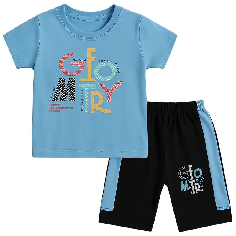 GFO Kids T-Shirt & Shorts Set – Soft Blue | Ages 1–4 Years 1 Sky Blue GFO T-Shirt and Shorts